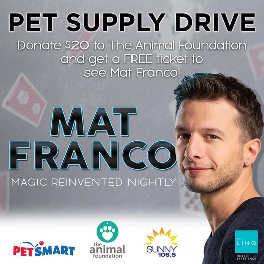 Magician Mat Franco Pet Supply Drive